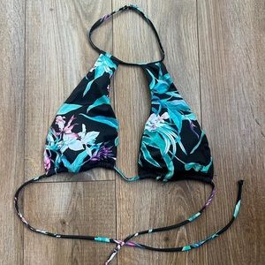 Tropical halter bikini top